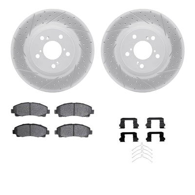 DFC 09-14 Acura TL Front Drilled & Slotted Geoperformance Rotors 5000 Advanced Brake Pads w/Hardware
