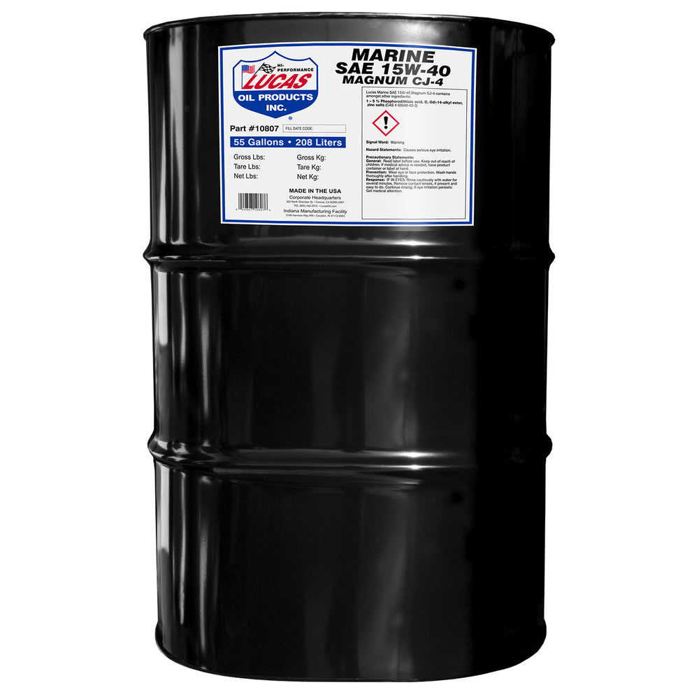 SAE 15W40 MARINE CJ4 OIL/1X1/55 GALLON DRUM