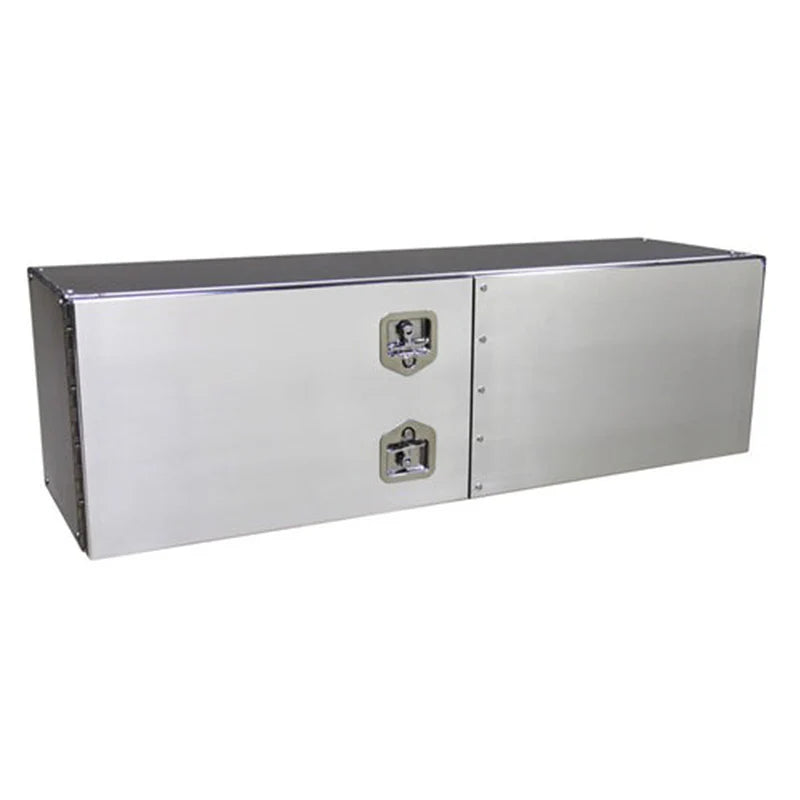 24X24X60 UNDERBODY SMOOTH ALUM BARN DOOR TOOLBOX DBL LATCH THANDLE