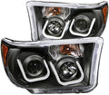 ANZO 2007-2013 Toyota Tundra Projector Headlights w/ U-Bar Black