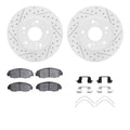 R1 06-11 Honda Civic Front Drill/Slot Carbon Coated Rotor Set w/Optimum Pads