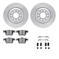 R1 18-25 Audi A3 Quattro Rear Drill/Slot Silver Rotors w/Euro Ceramic Pads
