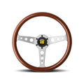 Momo Indy Steering Wheel 350 mm - Mahogany Wood/Brushed Spokes