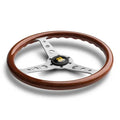 Momo Indy Steering Wheel 350 mm - Mahogany Wood/Brushed Spokes