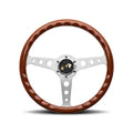 Momo Indy Steering Wheel 350 mm - Mahogany Wood/Brushed Spokes