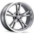 RIDLER TYPE 606 GREY W MILLED SPOKES DIAMOND LIP 20X10 5-127 0MM 83.82MM