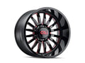 CALI OFF-ROAD SUMMIT 9110 GLOSS BLACK RED MILLED 22X12 8-180 -51MM 124.1MM