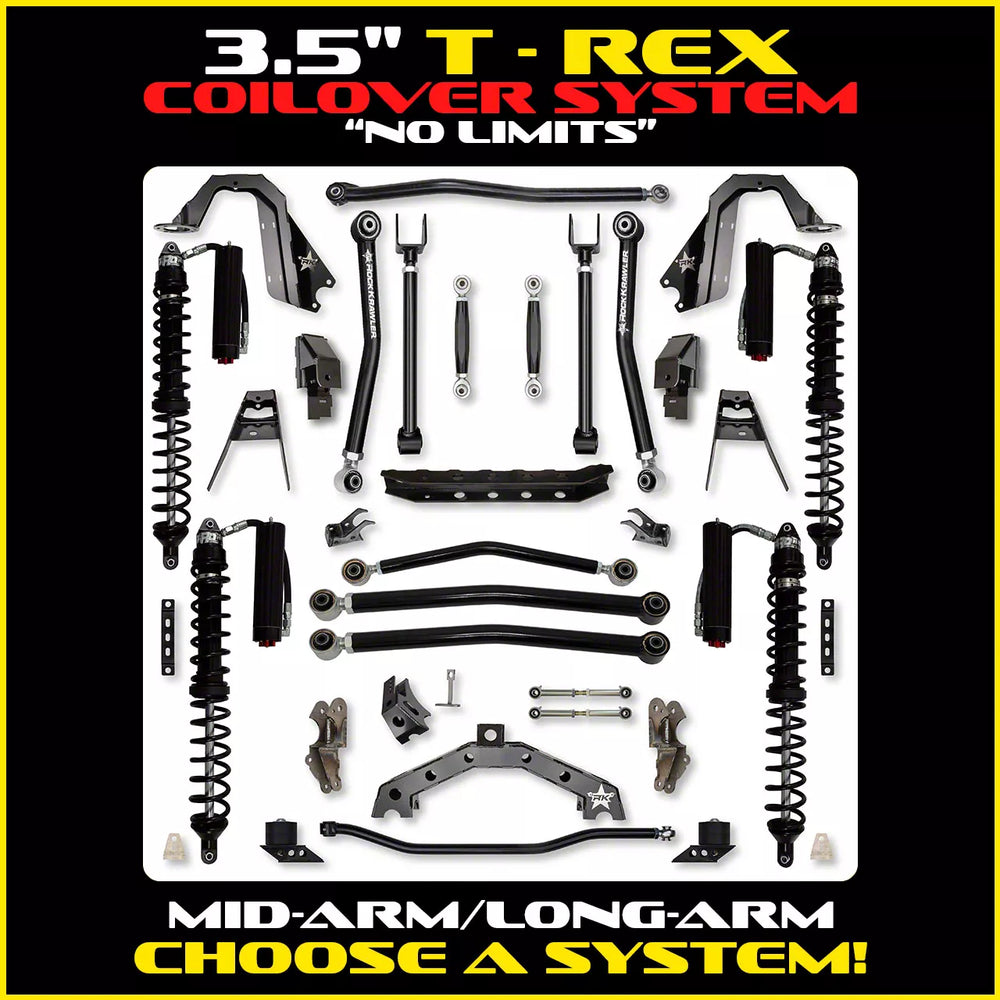 18C WRANGLER JL 2DR 3.5IN TREX NO LIMITS HYBRID TRAIL RUNNER SYS FRONT & REA