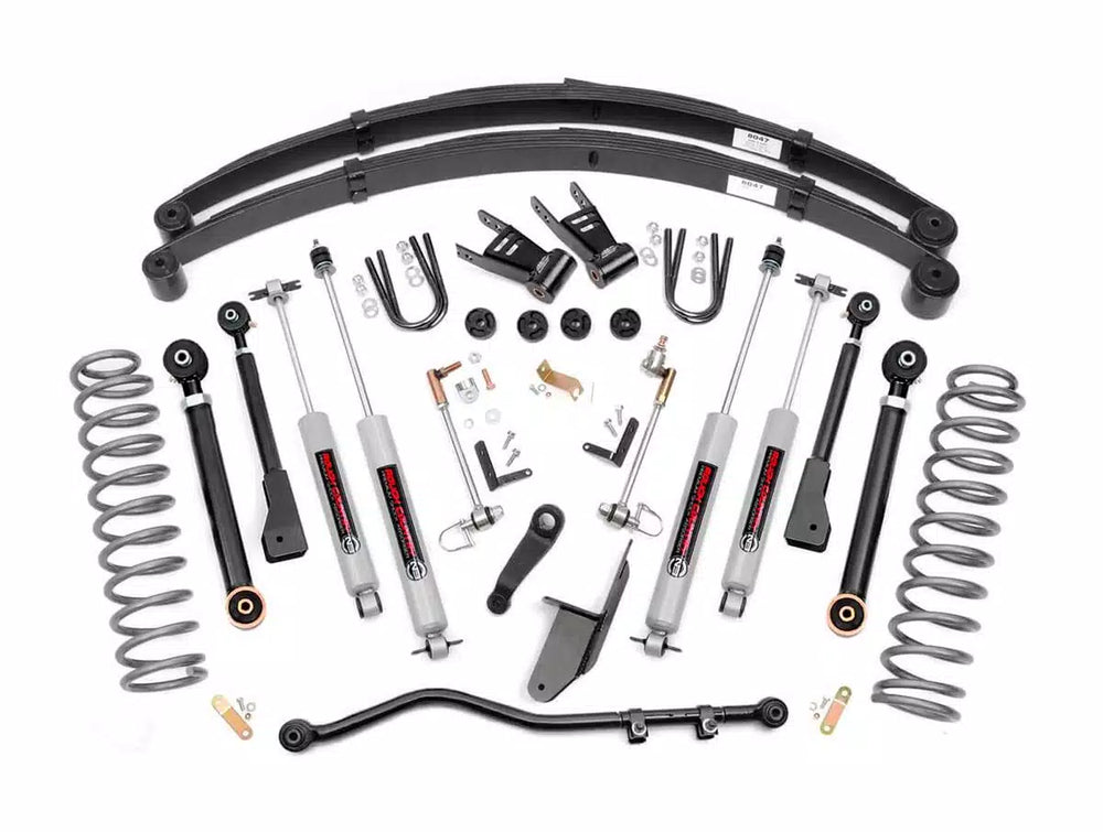 1x 1696BOX1 1x 169630 2x 8047D 1x 9275 1x 1042 6.5 Inch Lift Kit X-Series Jeep Cherokee XJ 2WD 4WD (1984-2001)