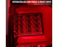 LED TAIL LIGHTS WITH RED LED C-BAR CHROME HOUSING RED LENS