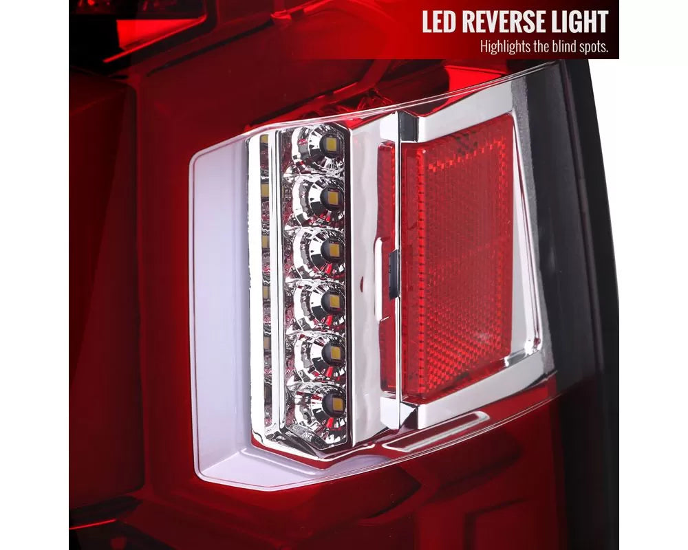 2500 3500 TAIL LIGHT WITH RED LED BAR CHROME HOUSING AND RED LENS - SEQUENTIAL TURN SIGNAL - DOES NOT FIT STOCK LED TAIL LIGHT MODELS