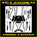 1318 RAM 3500 HD 4X4 FRT/RR 3.5IN X FACTOR PRO SUSPENSION W/BILLET ALUM ARMS & 2 5/8 RR SHCKS