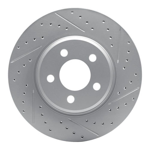 R1 15-25 Ford Mustang Front Right Drilled & Slotted Geoperformance Rotor