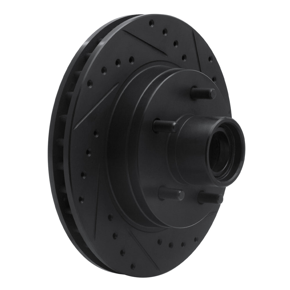 R1 93-95 Chevrolet G10 Front Right Drilled & Slotted Black Brake Rotor