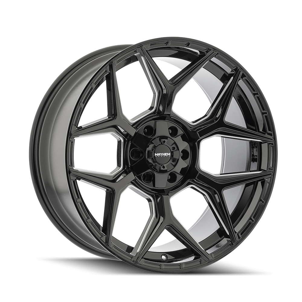 MAYHEM VANQUISH 8119 GLOSS BLACK MILLED 20X9 6-135/6-139.7 0MM 106.1MM