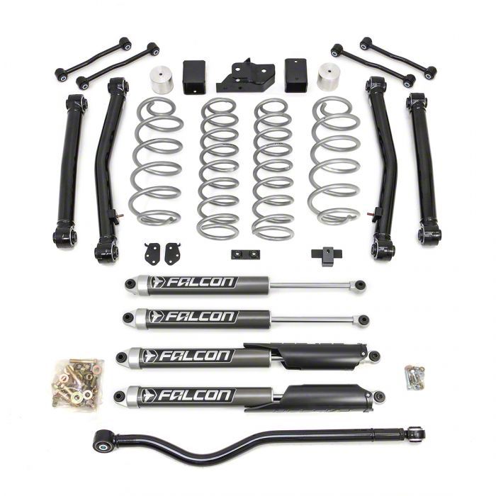 RLS - Terrain Flex 4-Arm Kit with Falcon 2.1 Shocks. 3.5 (silver spring plus front track bar) Fits Jeep JL Wrangler 2018-2023