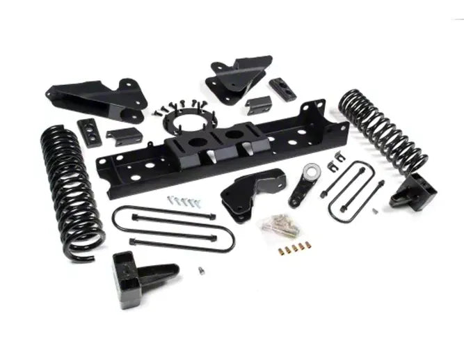 19-24 RAM 3500 4.5 Inch Radius Arm Bracket 2 Inch Rear Block With Overload Diesel 6-Bolt T-Case Nitro Shocks Zone Offroad