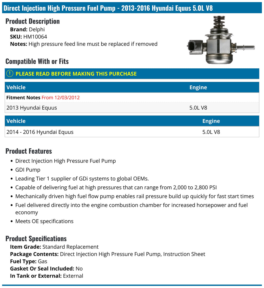 DRCT INJECT HIGH PRSRE FUEL PUMP