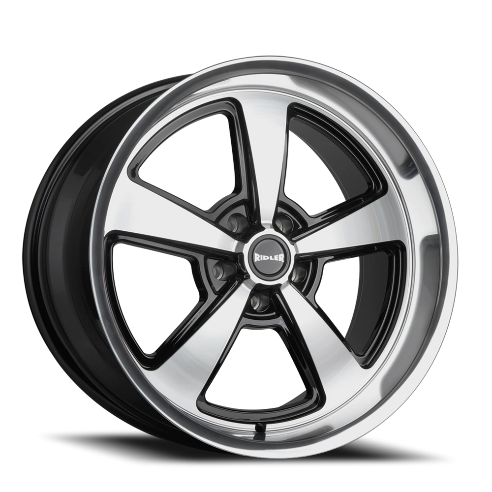 RIDLER 652 652 GLOSS BLACK WITH DIAMOND CUT FACE LIP 20X8.5 5-120.65 0MM 83.82MM
