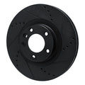 R1 2011-2018 Porsche Cayenne Left Front Drilled & Slotted Black Brake Rotor