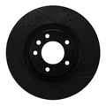 R1 2011-2018 Porsche Cayenne Left Front Drilled & Slotted Black Brake Rotor