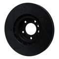 R1 2011-2018 Porsche Cayenne Left Front Drilled & Slotted Black Brake Rotor