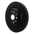 R1 07-23 Lexus LS500 Right Front Drilled & Slotted Black Brake Rotor