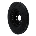 R1 07-23 Lexus LS500 Right Front Drilled & Slotted Black Brake Rotor