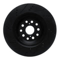 R1 07-23 Lexus LS500 Right Front Drilled & Slotted Black Brake Rotor
