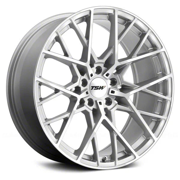 ~(34 lbs. 22X22X12)~ TSW SEBRING 20x10.0 5/114.3 ET25 CB76.1 SILVER W/ MIRROR CUT FACE