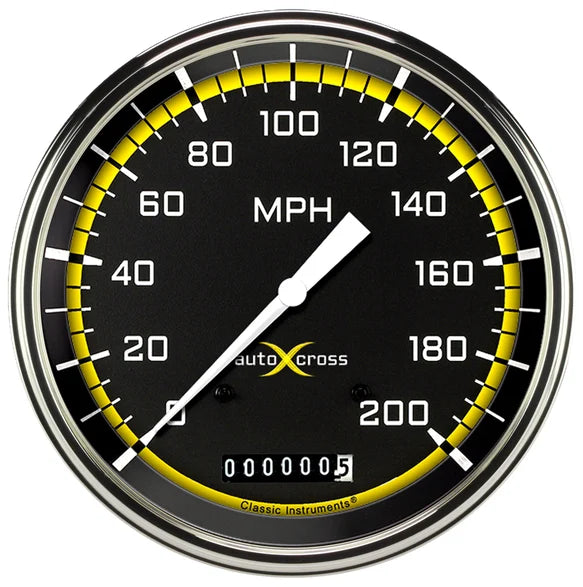 AUTO CROSS YELLOW 5IN SPEEDO 200 MPH