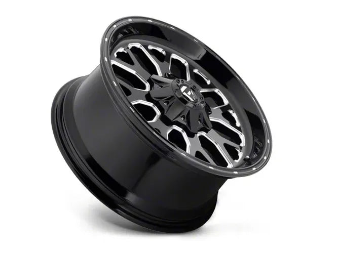 ~(47 lbs. 25X25X13)~ TITAN 22x10 6x135.00/6x139.70 GLOSS BLACK MILLED (-18 mm)