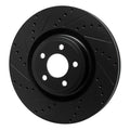 R1 20-25 Ford Police Interceptor Utility Front Left Drilled & Slotted Black Brake Rotor