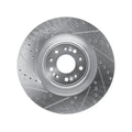 DFC 17-22 Genesis G90 Front Left Drilled & Slotted Silver Brake Rotor
