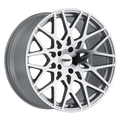 ~(35 lbs. 20X20X11)~ TSW VALE 18x9.5 5/114.3 ET40 CB76.1 SILVER W/MIRROR CUT FACE
