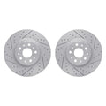 R1 14-25 Cadillac CT6 Front Drilled & Slotted Carbon Coated Brake Rotor Set
