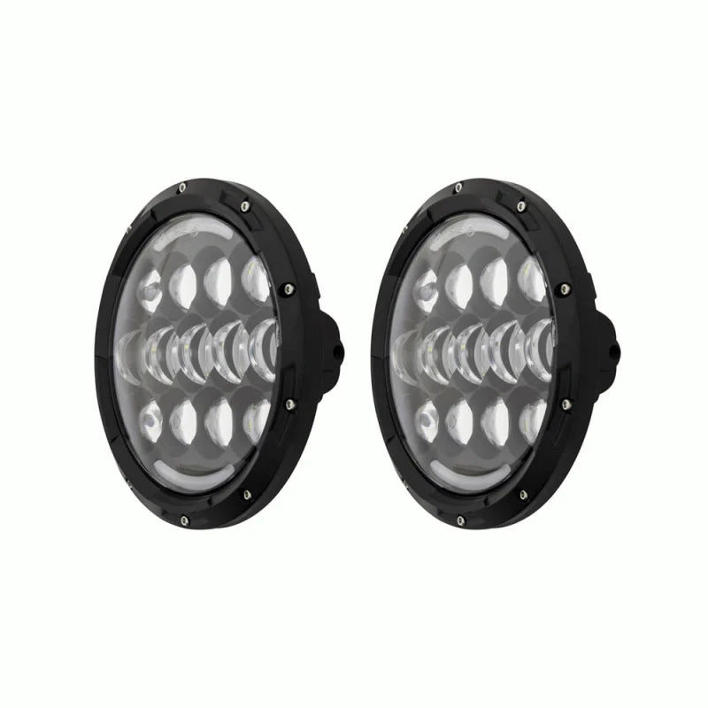 7IN RND BLCK LED HEADLIGHT SET