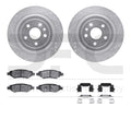 R1 08-14 Cadillac CTS Rear Drilled & Slotted Silver Brake Rotor Set w/Optimum OE Pads and Hardware