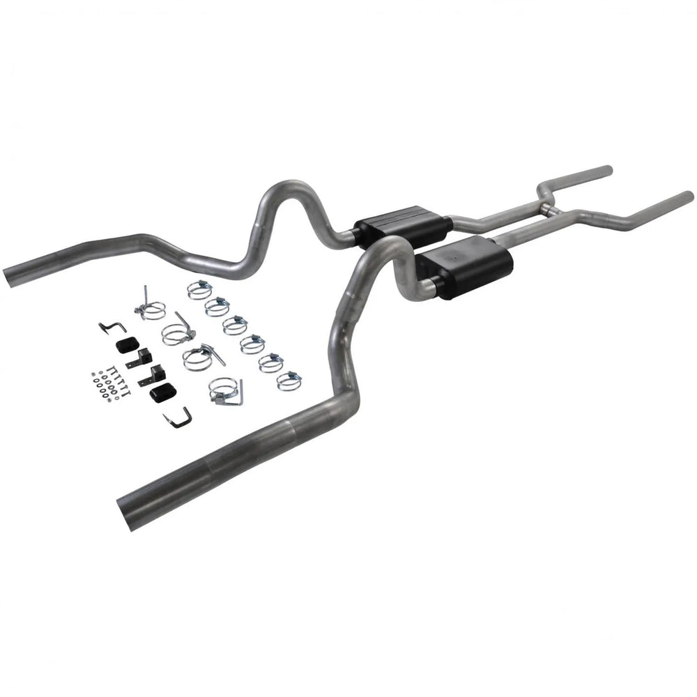 American Thunder Crossmember-Back Exhaust System Fits 1968-1972 GM A-Body With A V8 Engine 3.0 Inch Stainless Steel Aggressive Sound Flowmaster
