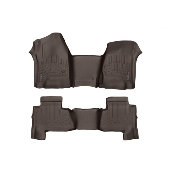 WeatherTech Cocoa Front and Rear Floorliners - Over The Hump Fits -20-20 Chevrolet GMC 475431-476078