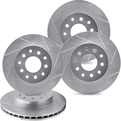 R1 Concepts Brake Rotor- Slotted - Silver Fits Mitsubishi Eclipse