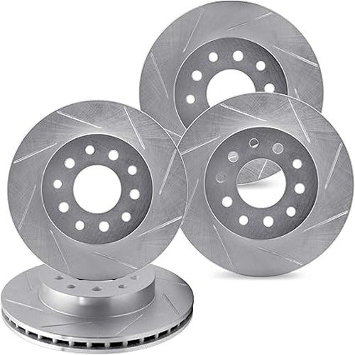 R1 Concepts Brake Rotor- Slotted - Silver Fits Mitsubishi Eclipse