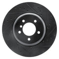R1 11-16 BMW Z4 Front Right Drilled & Slotted Black Brake Rotor