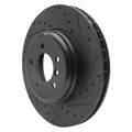 R1 11-16 BMW Z4 Front Right Drilled & Slotted Black Brake Rotor