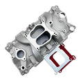 SATIN ALUM SBC 'SQUARE-BORE' INTAKE