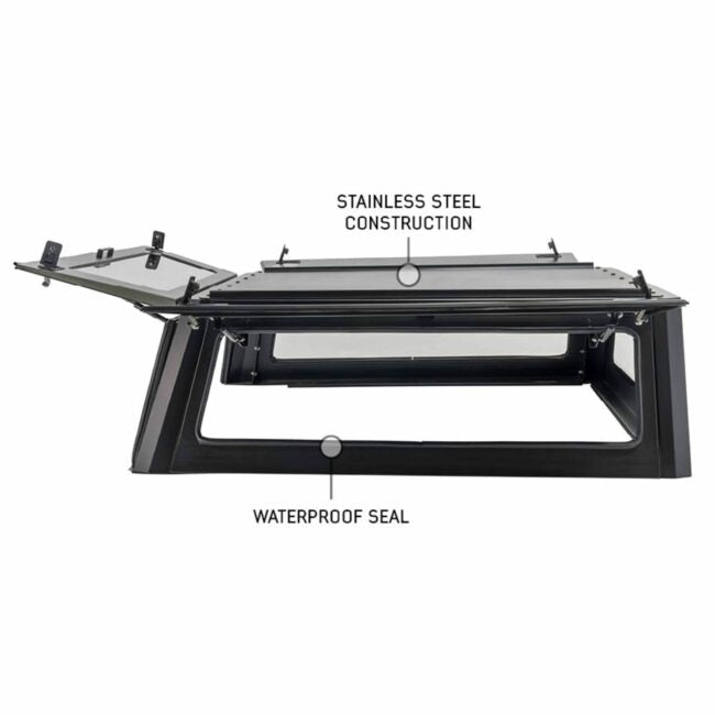 Overland Vehicle Systems Expedition - Truck Cap W Full Wing Doors Front and Rear Windows 3rd Brake Light