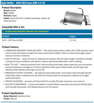 Walker Exhaust muffler
