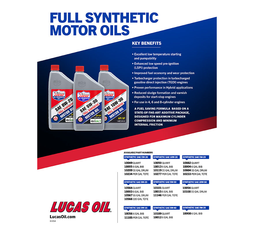 SYNTHETIC SAE 5W20 MOTOR OIL/1X1/55 GALLON DRUM