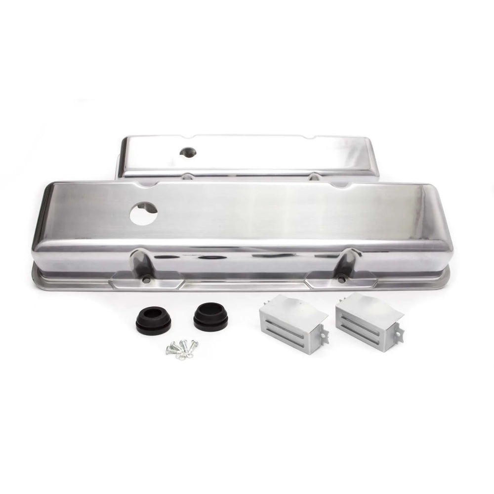 CHROME ALUMINUM SB CHEVY SHORT VALV