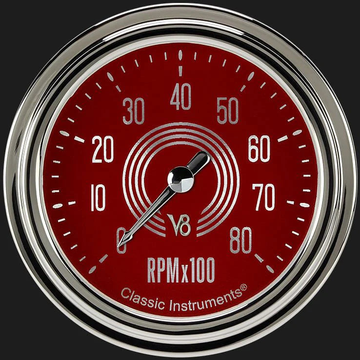 V8 RED STE 2 5/8IN TACHOMETER FS